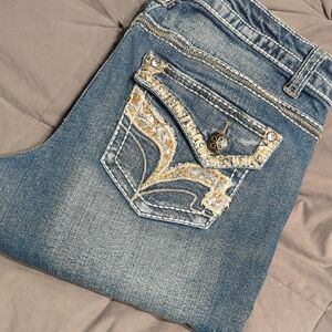 Vanilla Star Blue Boot Cut Jeans with Distinctive Stitching